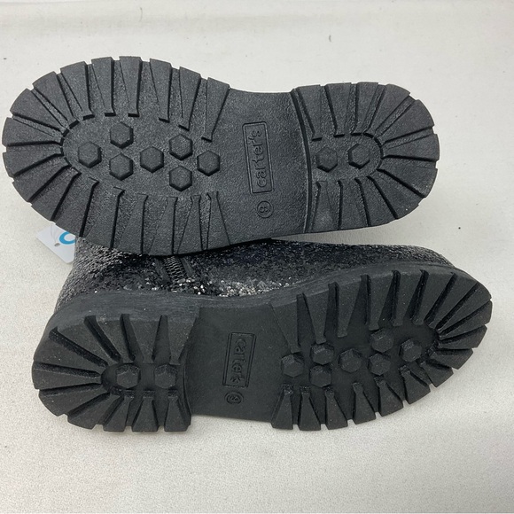 NIB Carter’s Bessy Boots Girls Size 9 Toddler Black Glitter Chelsea - Picture 7 of 8